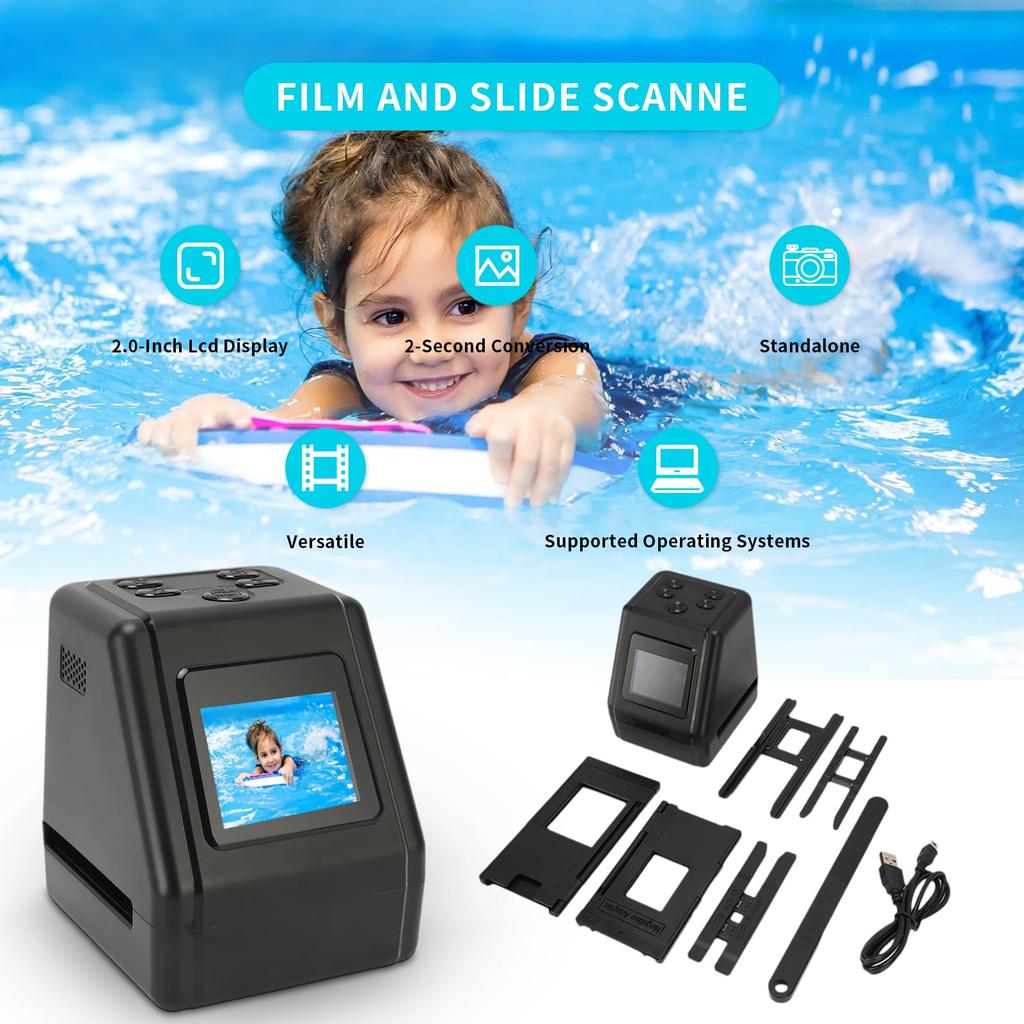 Пленка и слайд-пленка конвертирует слайд-пленку 35 мм 135 110 126 и Super 8 в цифровой JPG 128 МБ 2 ЖК-экрана для сканирования, многофункциональное устройство и сканер,