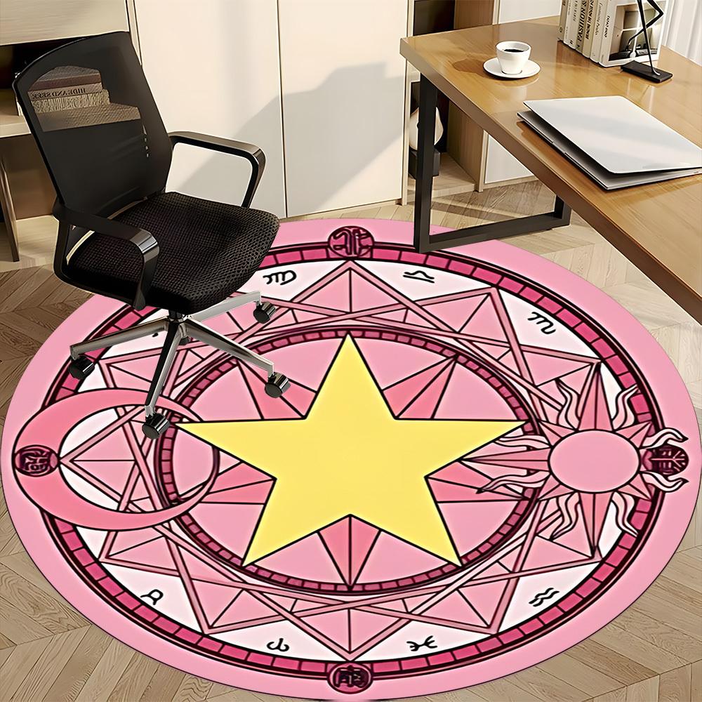 Ковер с рисунком Card Captor Sakura, Круглый коврик для офиса, Под офисные стулья, Спальня, Гостиная, Домашний декор a0908189