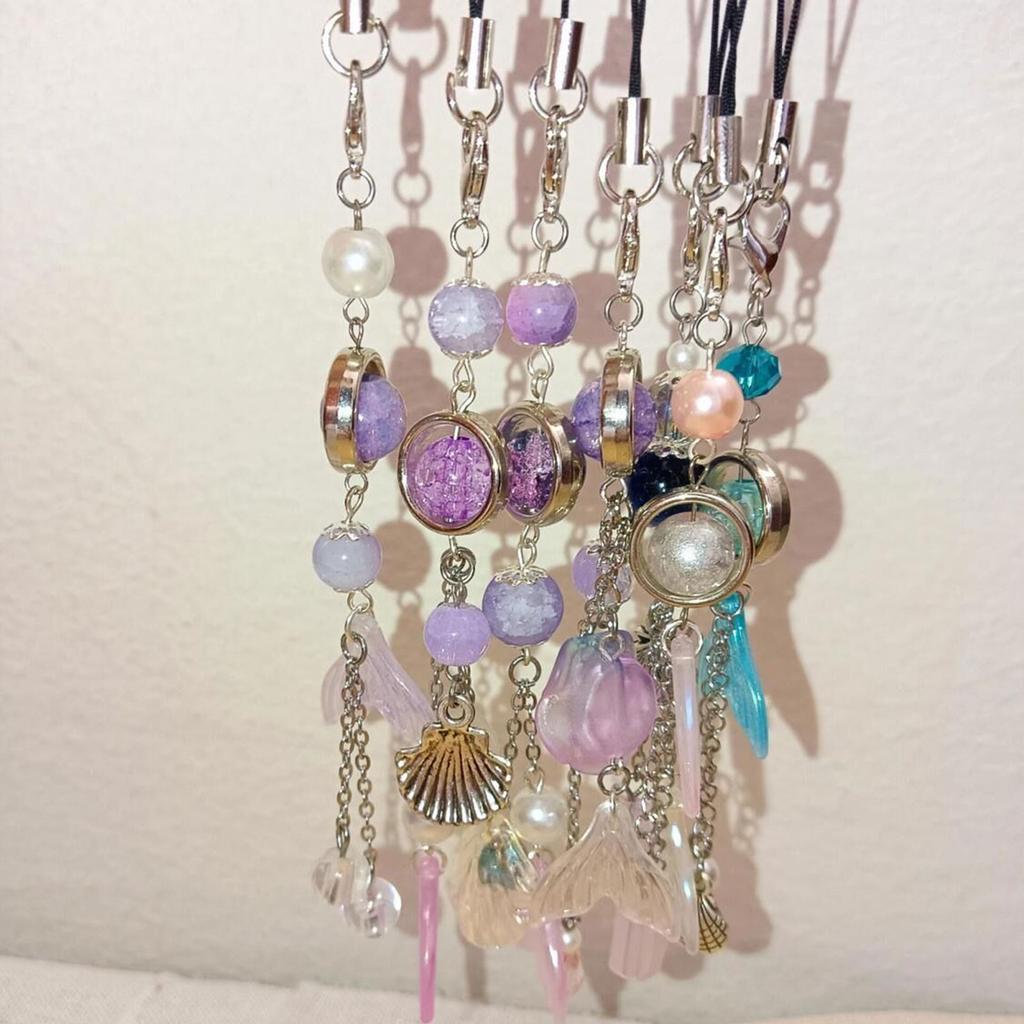 Трендовая цепочка для телефона из бусин ручной работы, универсальный бисерный шнурок для телефона, аксессуар, дизайн «рыбий хвост» для сумок и ключей