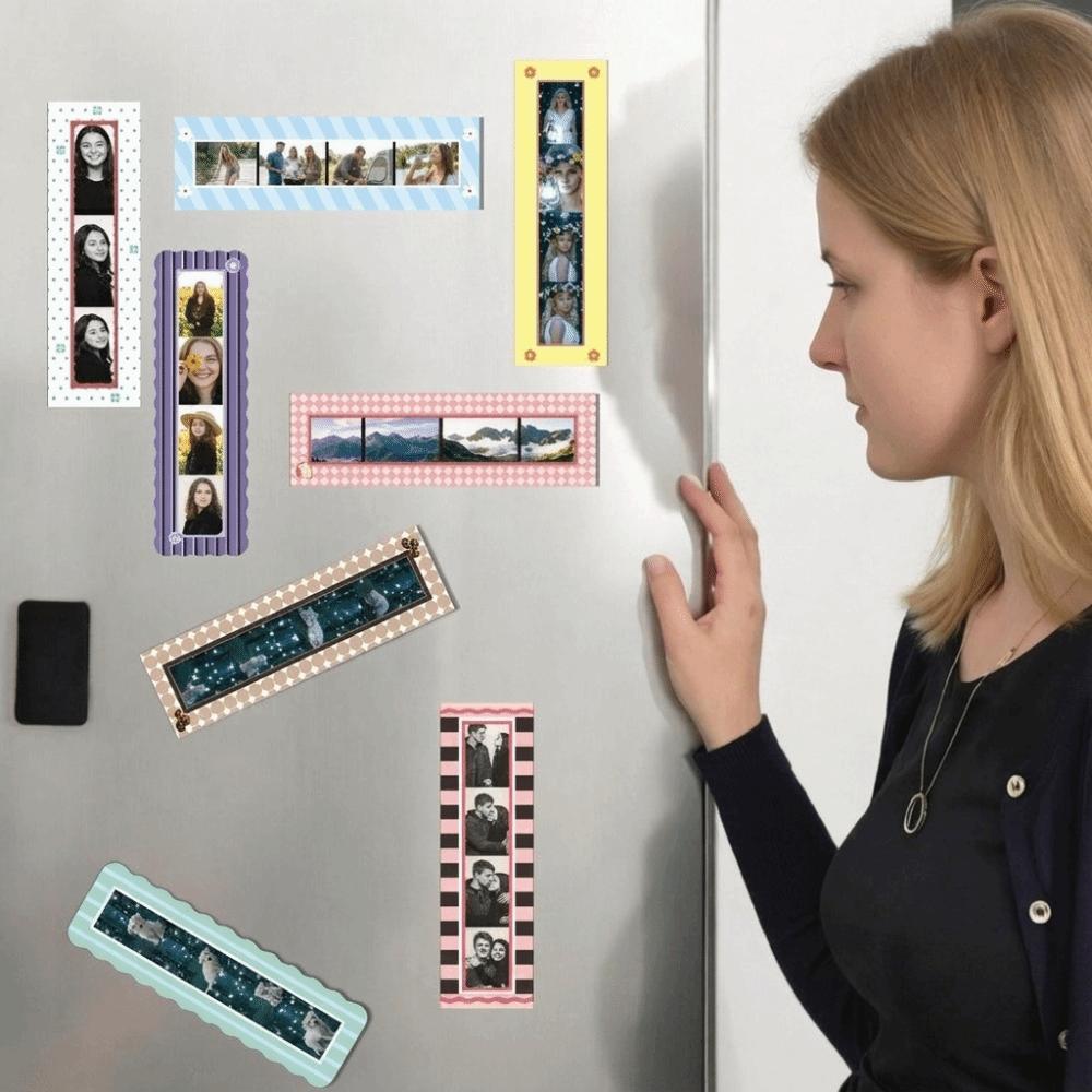 Colorful Fridge Magnet Photo Frames DIY Photo Holders Magnetic Photo Frame Set Refrigerator Decor