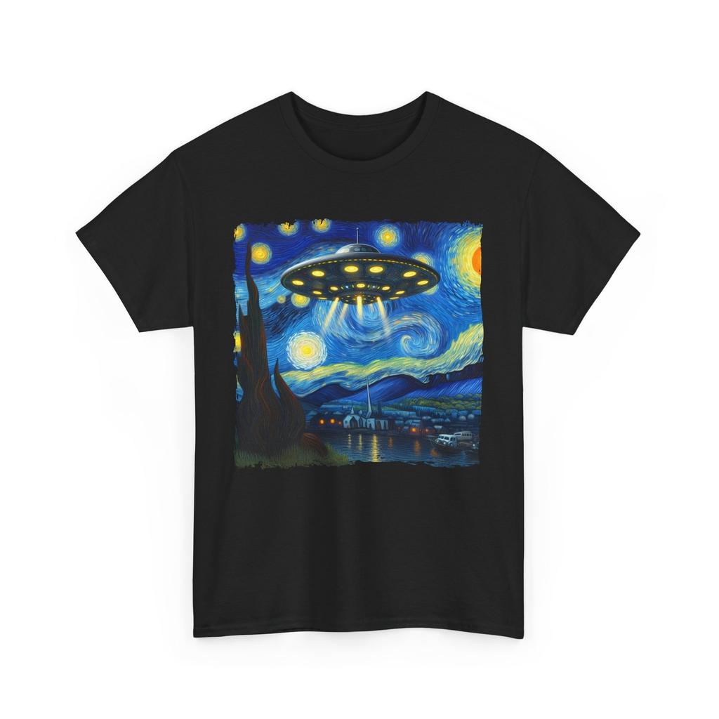 Alien Van Gogh Starry night Shirt | Alien Fan T-Shirt | UFO Inspired Graphic Tee,men&women Unisex T-shirt