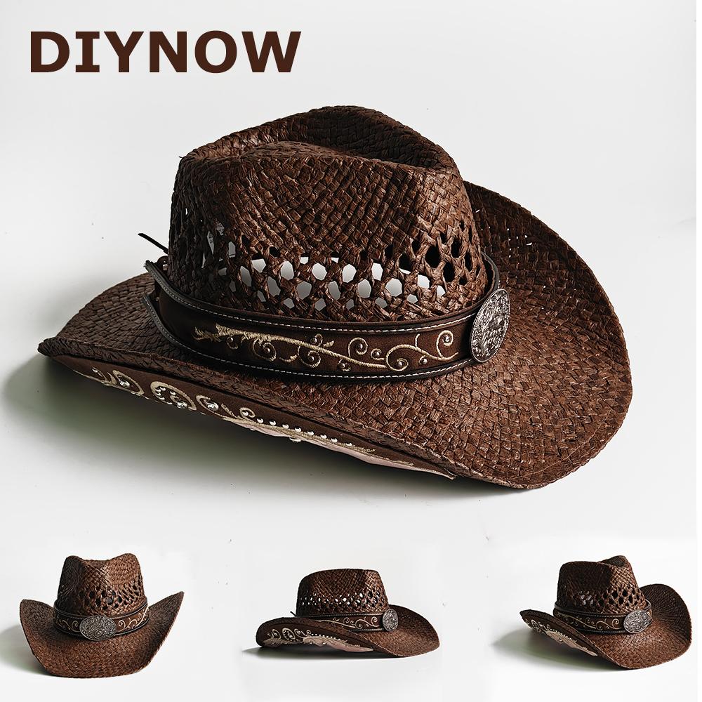 New Embroidery Accessories Straw Cowboy Hat For Women And Men – Western Sun Hat For Country Concert Rodeo And Cowgirl Outfit