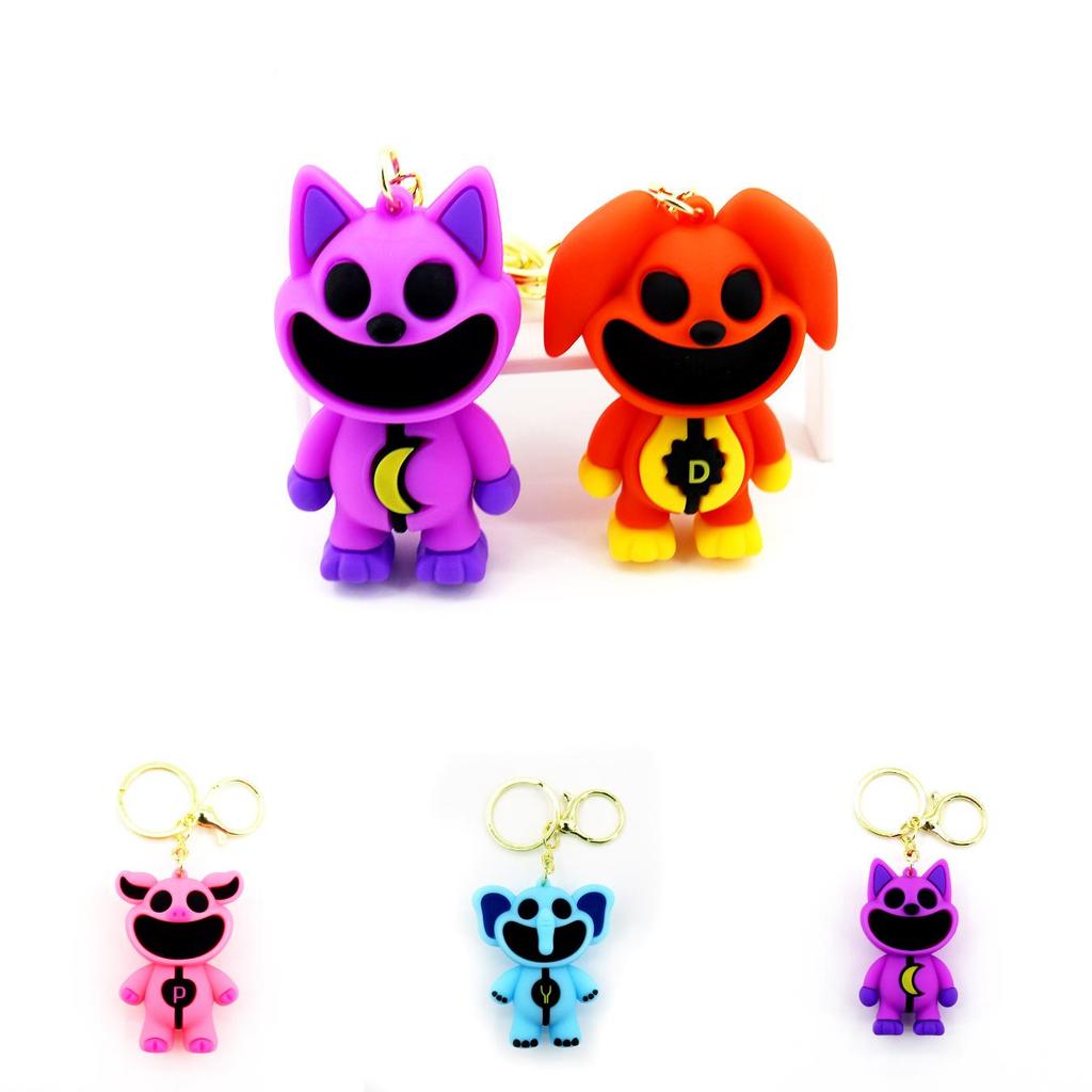 Улыбающиеся зверята Боби Игровое время 3 Милый брелок в виде животного Подвеска в виде монстра с большим ртом Фиолетовый