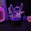 Stitch 3D Acrylic Illusion Night Light 16 Color Changing Decorative Lights With Remote Control Christmas Birthday Decoration Gif
