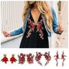 Sew on Rose Flower Embroidered Patches Elegant Decorative Patches Red Clothes Patches  Scrapbooking
