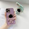 Suitable for iPhone Samsung Huawei Honor Infinix OnePlus OPPO Realme Xiaomi Redmi Vivo Cartoon Astronaut Folding Bracket Soft Plating TPU Phone Case