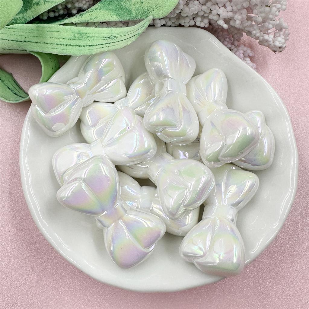Necklace Big Bow Beads Dazzle Key Chain Making 10pcs for Bracelet 15.8*28.8mm Acrylic Beading Material Fashion Pendant Accessories