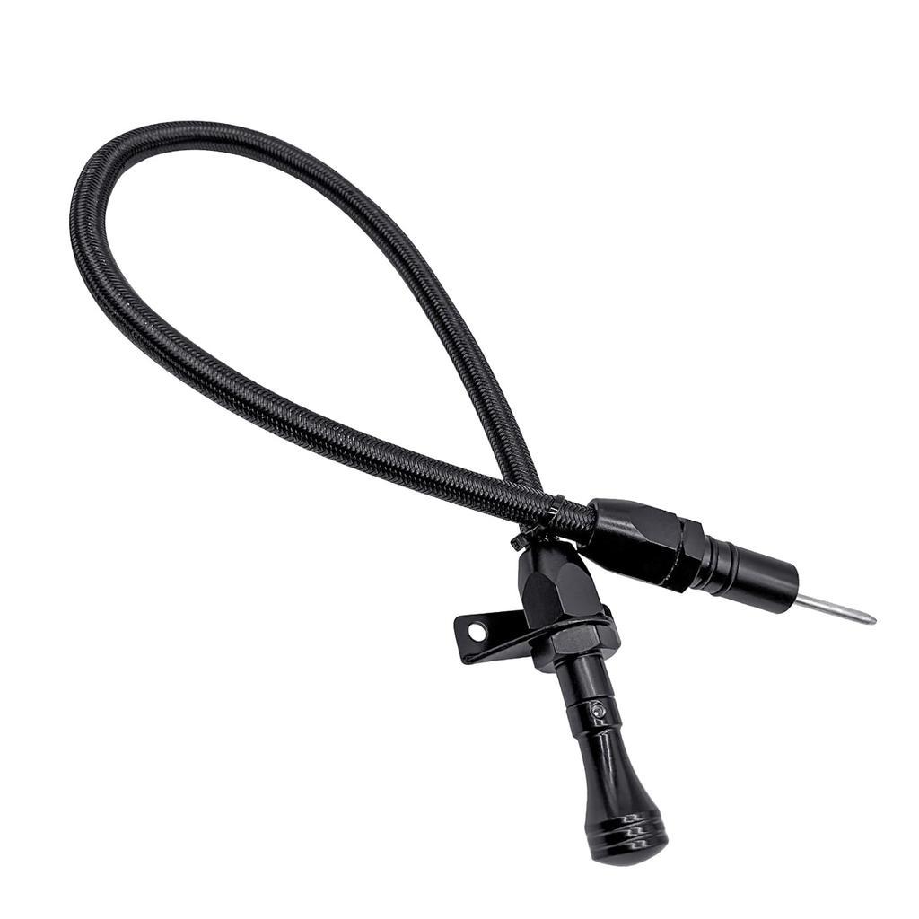 HAHAHA -TH350/TH400 Dipstick Turbo 350/400 Firewall Mounted Flex Transmission Oil Dipstick Compatible With GM/Chevy (Black)