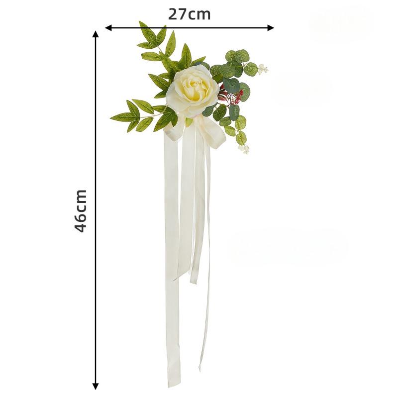 Искусственная роза украшение спинки свадебного стулаИскусственный цветок украшение коридора свадебный цветок для спинки стула