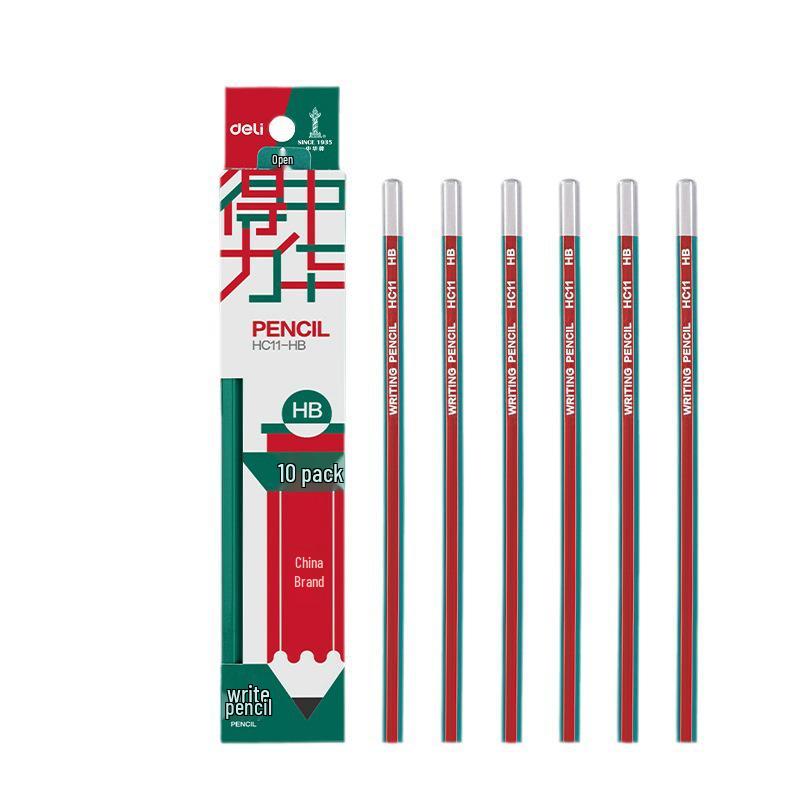 Deli HC11 China Edition HB Pencil for Students: Hexagonal, Lead-Free, Ideal for Kindergarten Writing Practice