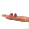 Sweet Flash Full of Diamonds, Small Pink Flower Stud Earrings, Simple, Fashionable and Versatile, Cute and Delicate Earrings for Women