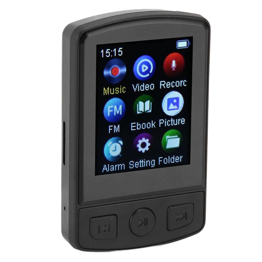 MP3-плеер MP4-плеер с Bluetooth 5.2, цветной экран 1,77 дюйма, портативный носимый музыкальный плеер с