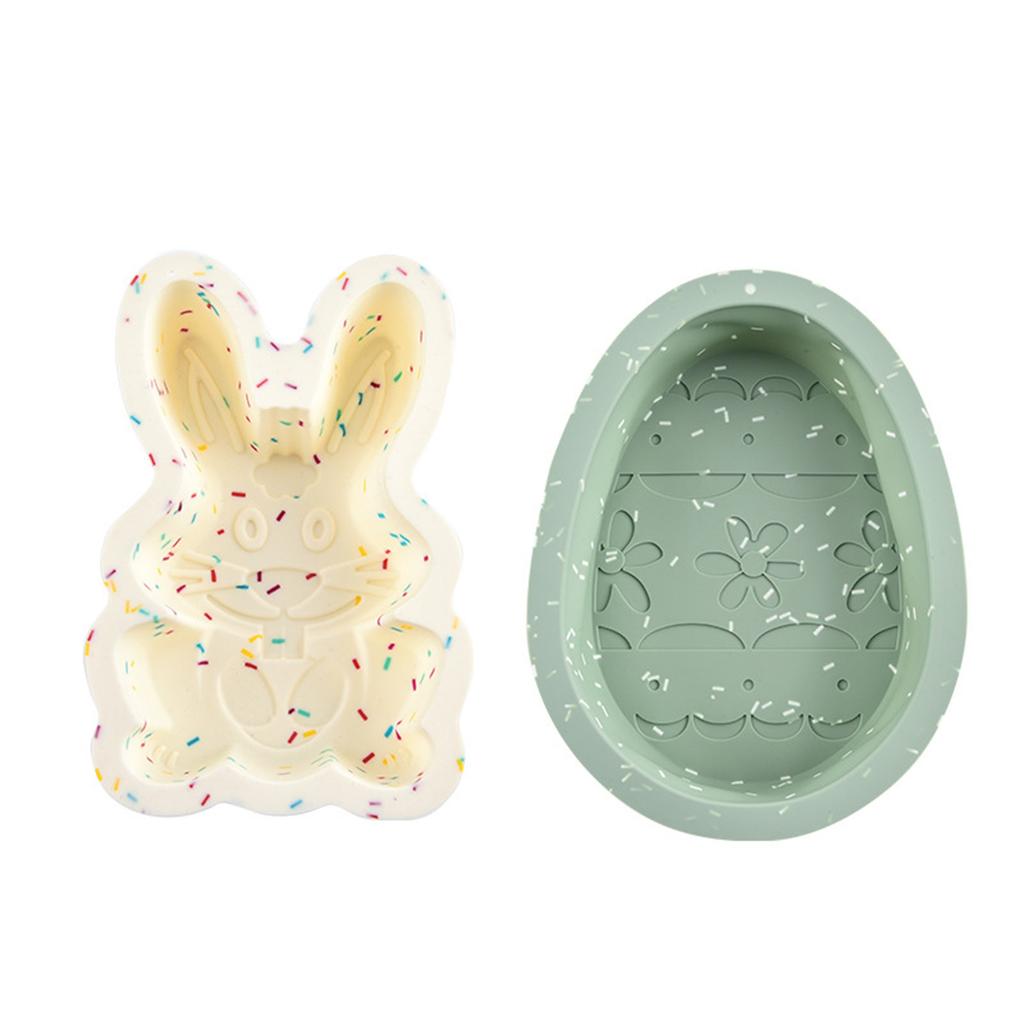 2PC Easter Silicone Mold Cake Diy Color Silicone Qifeng Animal Shape Cake Mold