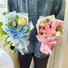 Woven Crochet Flower Bouquet Sunflower Artificial Flowers New Preserved Flower  Mother's Day Gift