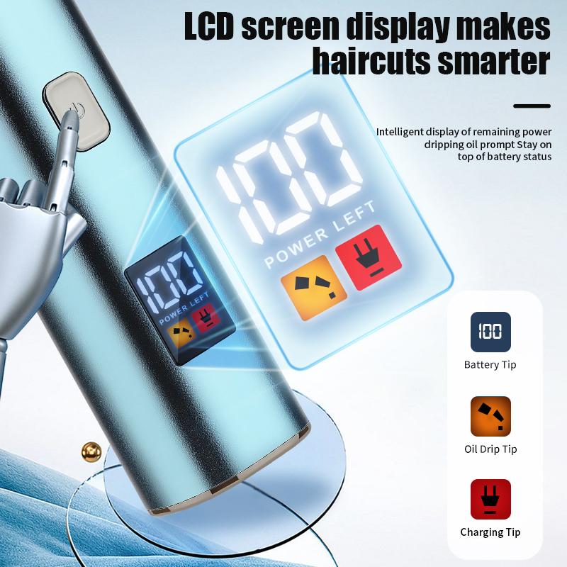 Новая мужская электрическая машинка для стрижки волос ЖК-цифровой дисплей парикмахерская домашняя электрическая резка карвинг фейдер