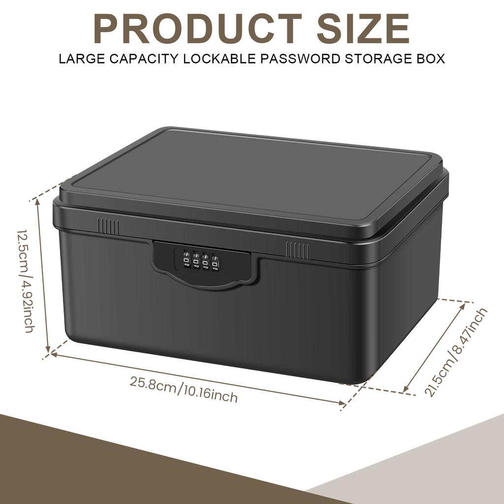 Digital Password Lock Safe Box Plastic Portable Organizer Case Household Cash Jewelry Privacy Security Storage Box with Tray