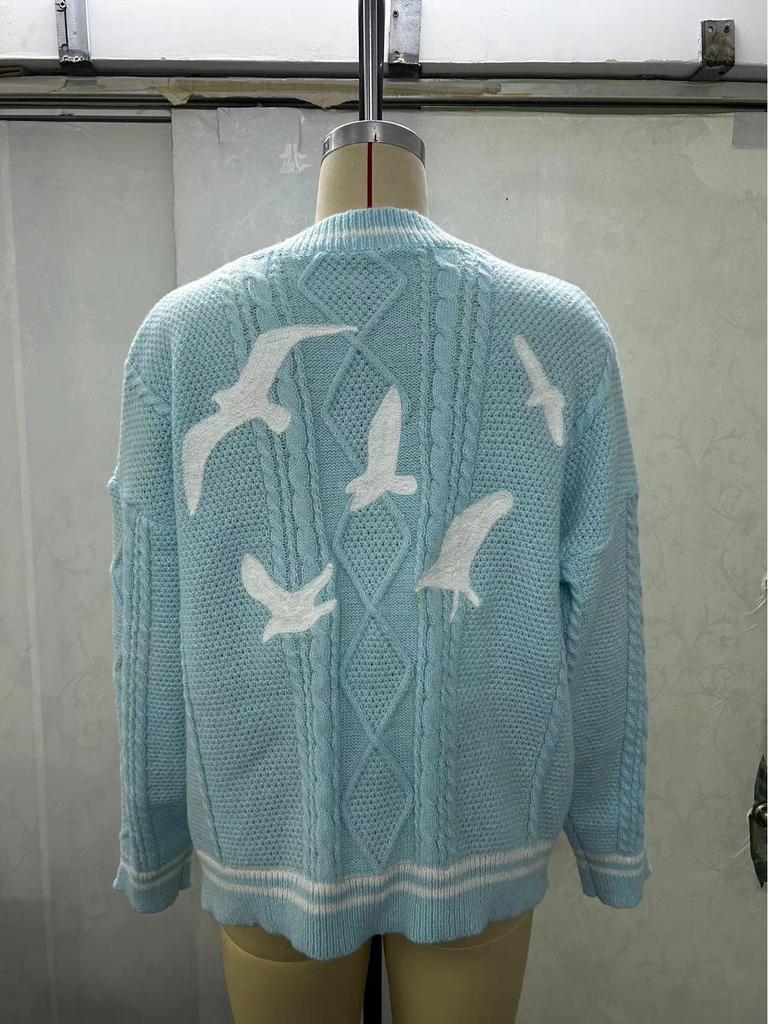 2023 Women's Fashion: European & American Embroidered Knit Cardigans – Age-Reducing, Loose Casual Sweaters for Fall & Winter