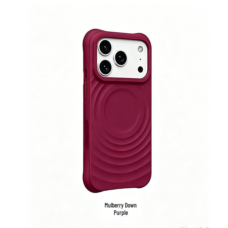 Магнитный чехол-бампер из силикона с узором волн для iPhone 17 Pro Max, Полная защита от падений