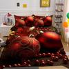 Рождественская печать 3D-печать Полиэстеровая наволочка Пододеяльник Набор из двух или трех предметов