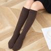 Pure Wool Calf Length Stocking Women's Knitted Long Ribbed Winter Warm Casual High Soft Socks