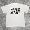 Футболка группы Weezer Американский бренд уличной одежды панк-рока Свободная оверсайз Тяжелый чистый хлопок Короткий рукав