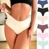 Seamless Ice Silk Panties for Women Comfortable Briefs Wavy Design Panty Solid Color Underwear