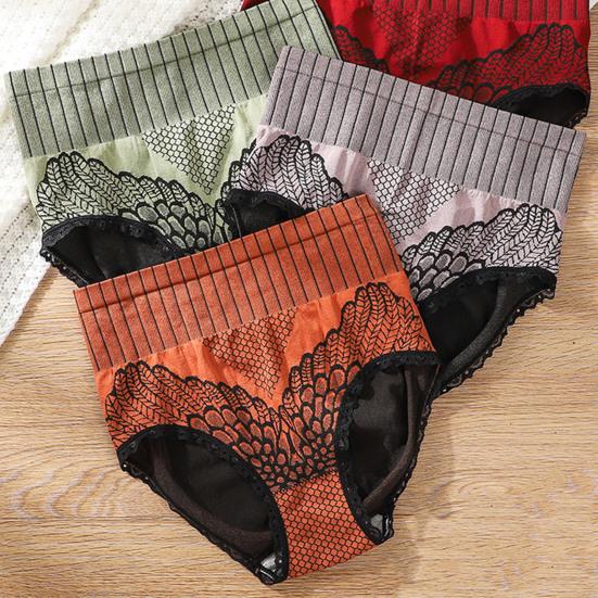 Женские трусы с высокой талией, обтягивающие, дышащие, с принтом, эластичные, с контролем живота, антисептические