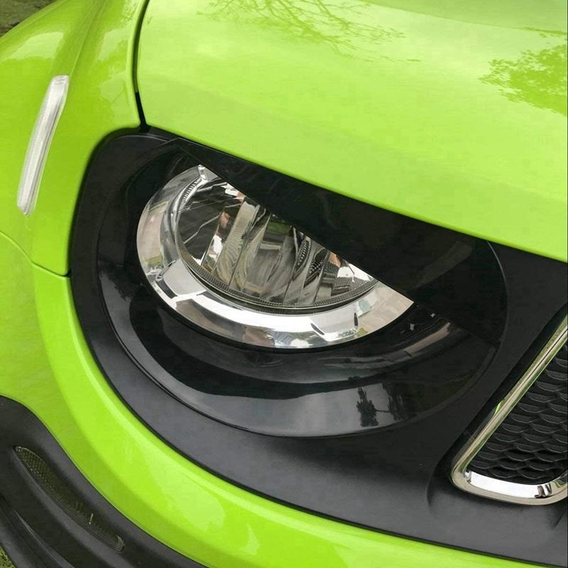 Angry Eyes Front Headlight Bezels Trim Cover For Jeep Renegade 2015 2016 2017 2018 (Black)