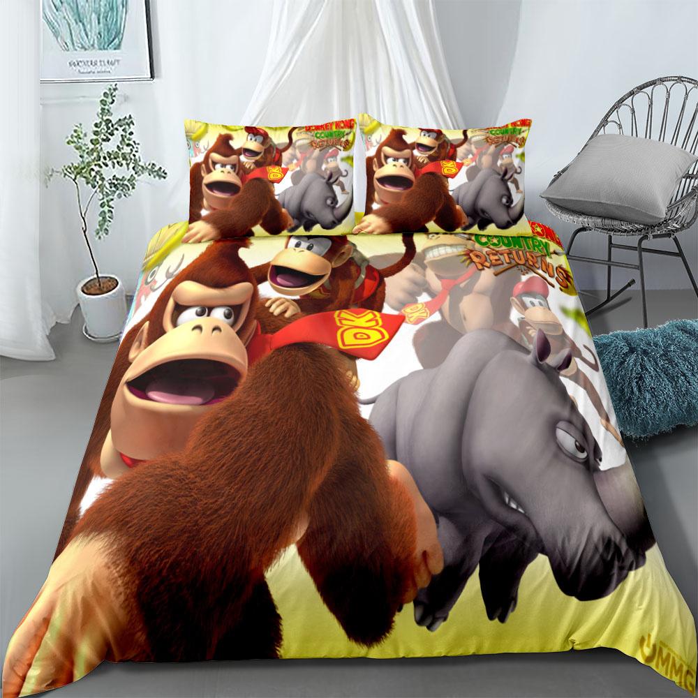 Комплект постельного белья Donkey Kong Switch Game Single Twin Double Queen King Cal King Size Комплект постельного белья