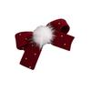 2Pcs Red Bow Bow Hair Clips White Pompom Pompom Barrettes New Ponytail Holder  Girls Kids