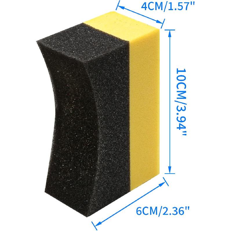 6 Pcs Tire Applicator Dressing Shine Sponge, Tire Dressing Applicator Pads, Color Polishing Sponge for Car Glass, Painted Steel & Porcelain