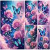 Большой размер мозаики розовые розы и бабочки новинка 2024 года DIY полный набор для алмазной живописи портретное искусство вышивка крестиком стразы J3978
