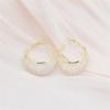 Minimalist Wire Mesh Zircon Round Hoop Earring for Women Unique Gold Color Loop Statement Party Jewelry