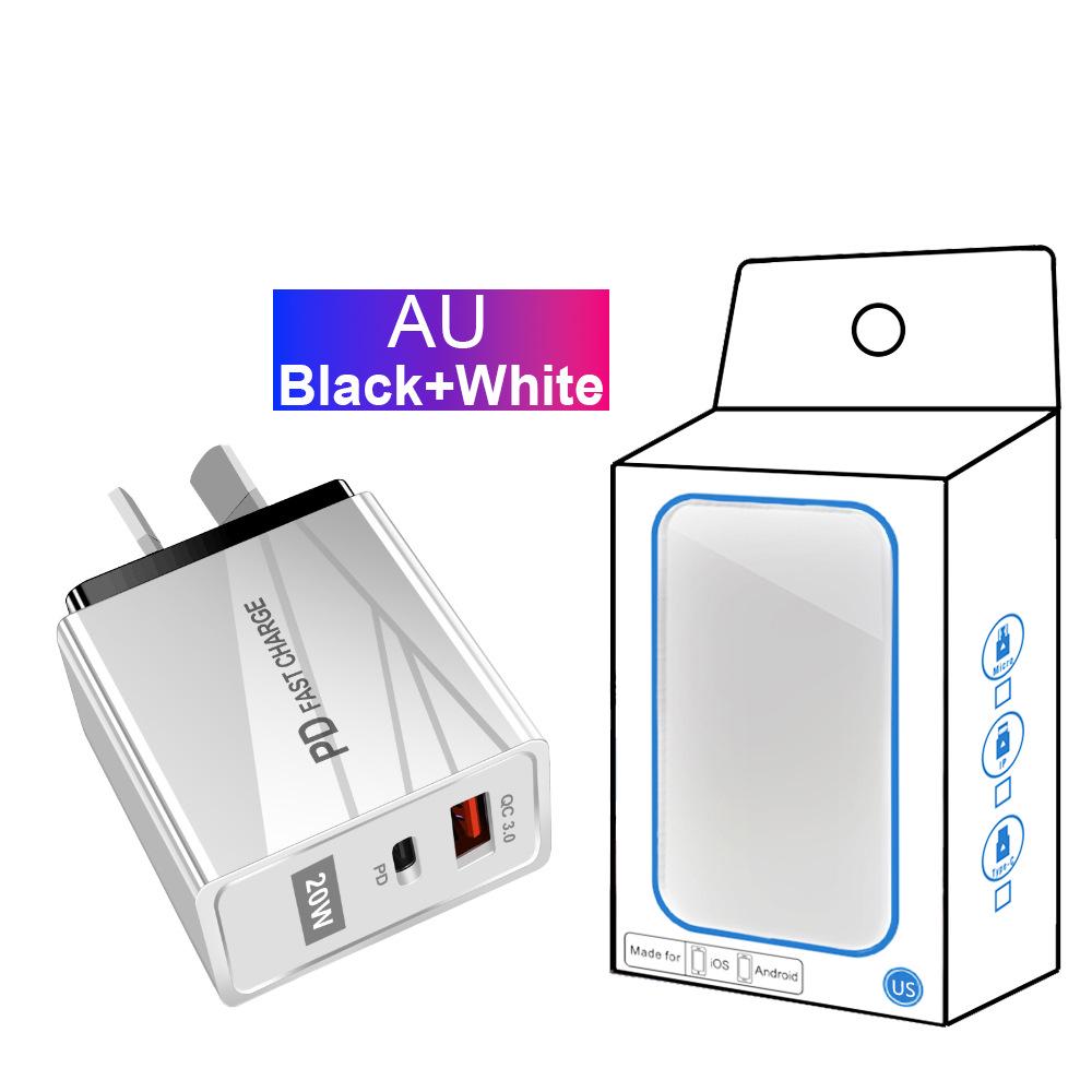 USB-зарядное устройство для путешествий, стандарт ЕС и США, быстрая зарядка QC3.0+PD (5В/9В/12В)