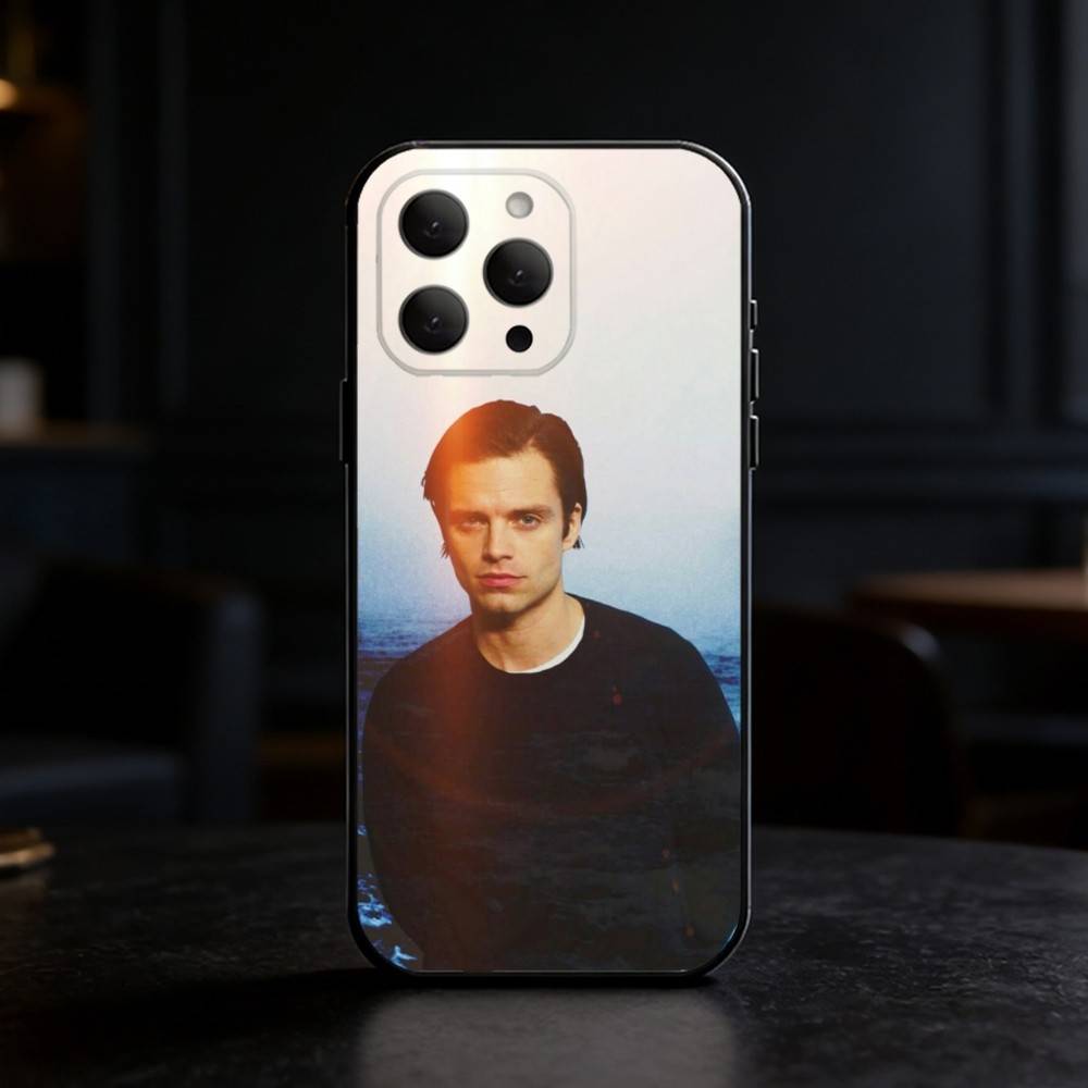 Actor S-Sebastian Stan Phone Case For iPhone 17,16,15,14,13,12,11 Plus,Pro Max,SE4Soft Silicone Black Cover
