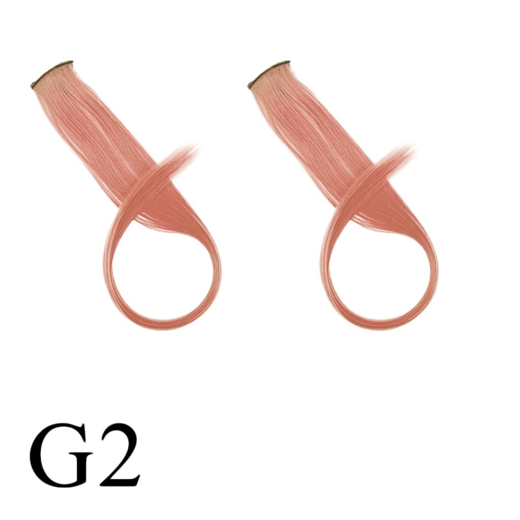 2 шт. цветные накладные волосы на клипсе 20 дюймов, прямые разноцветные волосы, аксессуары для наращивания волос для девочек, женщин, подарок, вечеринка, парик, шт.