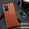 OPPO Reno7/7PRO/7Pro+ Cowhide Crocodile Pattern Leather Case - Half-cover Protective Cover