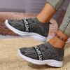 Модная Новая Обувь Большого Размера для Женщин Осень 2024 Новые Повседневные Кроссовки на Плоской Подошве с Эластичным Ремнем, Легкие, Слипоны, с Летающим Переплетением