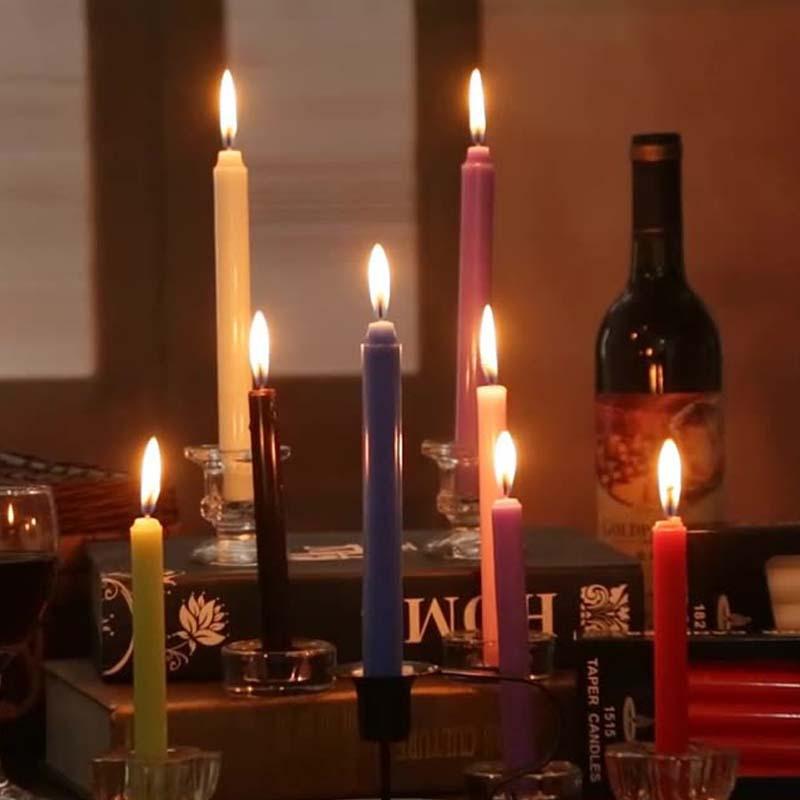 6-дюймовая классическая цветная свеча в коробке для дома, свадьбы, экстренных случаев, без запаха, красная и белая длинная стержневая свеча