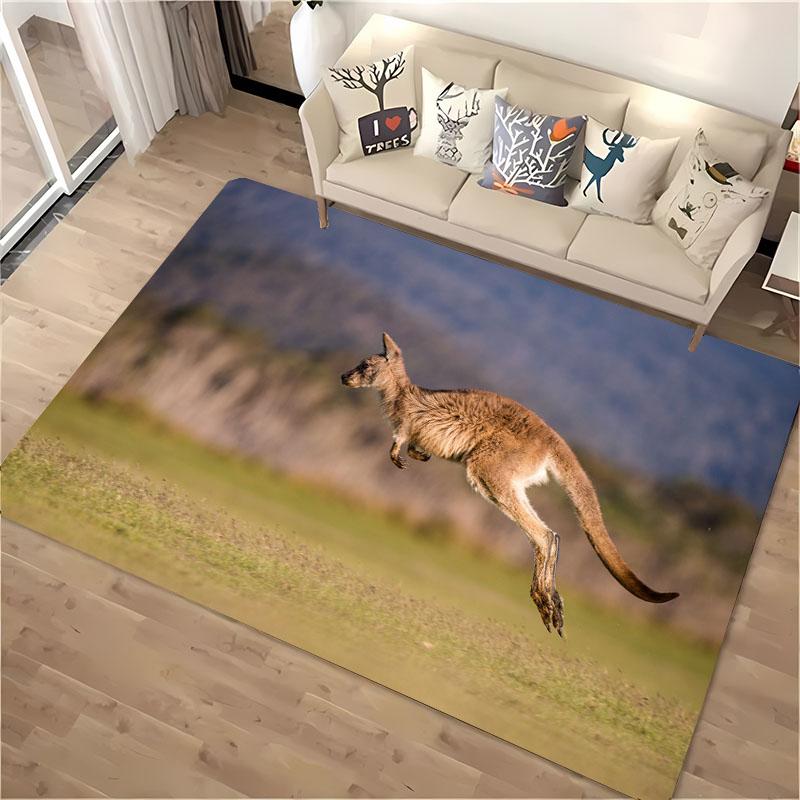 Australia Kangaroo 3D HD Area Carpet,Rugs for Living Room Tapete for Bedroom Sofa Kitchen Doormat Decor,Kid's Non-slip Floor Mat