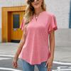 Летняя женская футболка с v-образным вырезом, свободная удобная футболка, топы с короткими рукавами