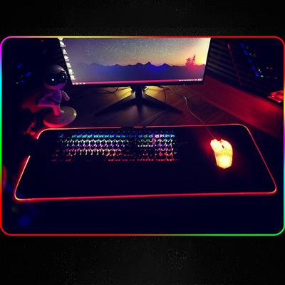 Коврик для игровой мыши RGB LED Luminous xxl Противоскользящие разноцветные огни RGB Большой игровой коврик для мыши Коврик для компьютеров клавиатура Коврик для мыши