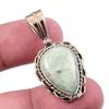 Natural Aquamarine Gemstone 925 Solid Sterling Silver TwoTone Pendant 1.50" G3l46