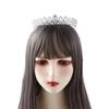 Princess Crystal Silver Color Hair Accessories Headband Hair Crown Bridal Tiara Headwear Ornaments