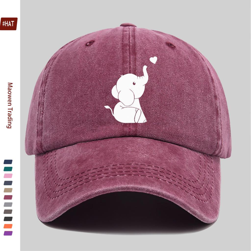 pc Easy Elephant Pattern Printed Baseball Cap Fashionable Design Sports Sun Hat Comfortable Lightweight Trucker Hat Adjustab