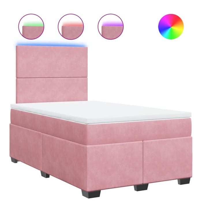 Maison Exclusive - Sommier à lattes de lit avec matelas Rose 120x200 cm Velours