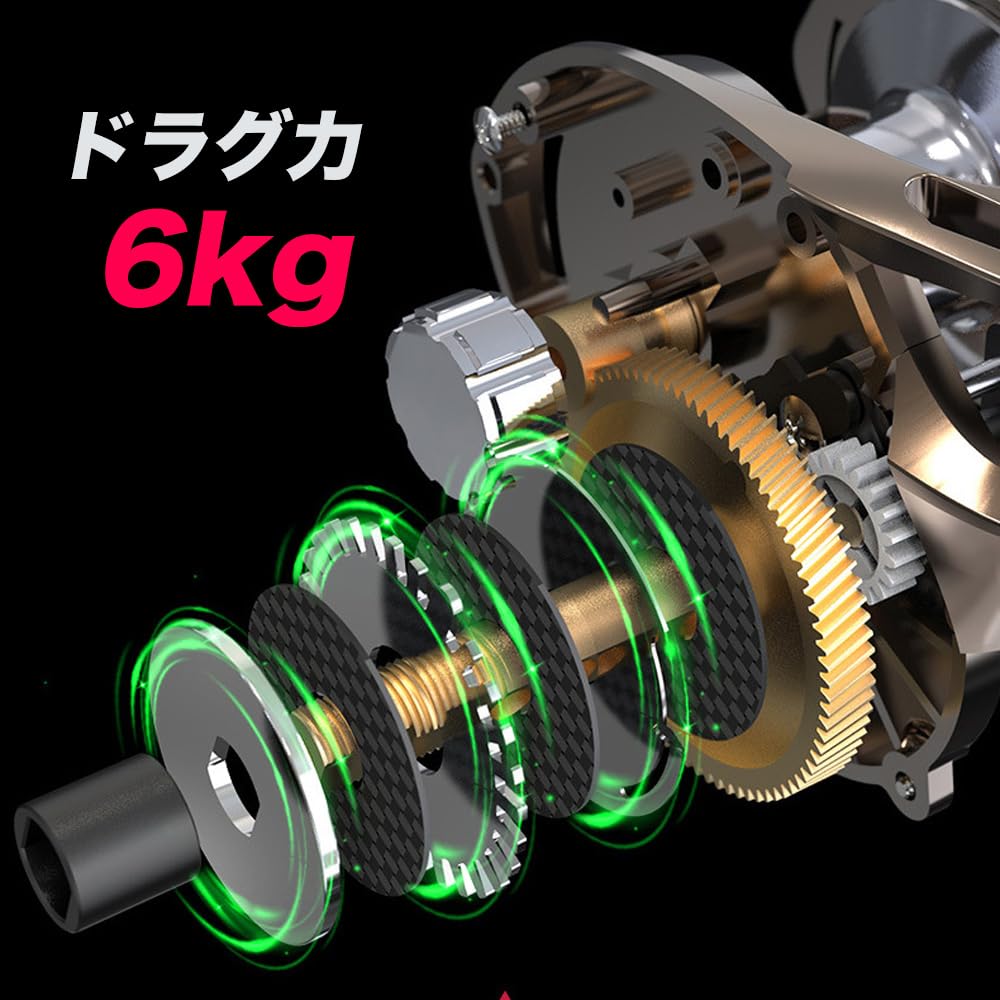 VISPREA Катушка для приманки Легкая катушка с глубоким желобком Функция сигнализации для начинающих Максимальное сопротивление 6 кг Передаточное отношение Алюминиевая шпуля Морская рыбалка Пресная вода