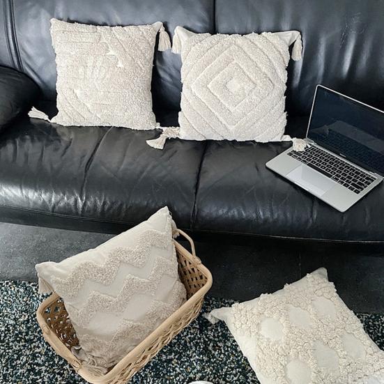 Наволочка стильная богемная этническая кисточка дизайн утолщенная вышитая диванная прикроватная подушка офисная тафтинговая наволочка