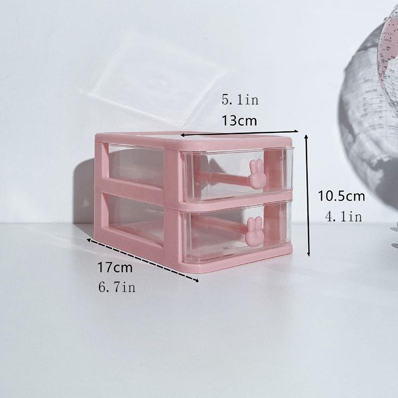 Clear Stacking Drawer Organizer - Multi-Tier PP Storage Box for Office/Beauty Products, Modular Desktop System (2-5 Layers)