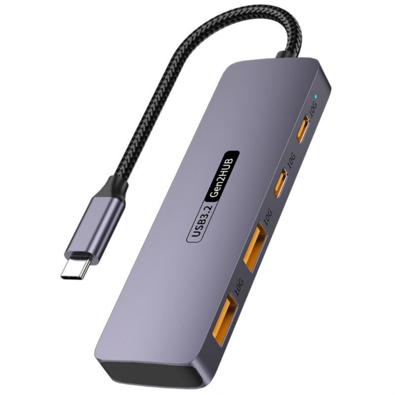 Док-станция Type C 10 Гбит/с с несколькими портами, адаптеры, Power Delivery PD100W 140W, USB 3.2 разветвитель для ПК, телефона, 4K 60 Гц HDTV